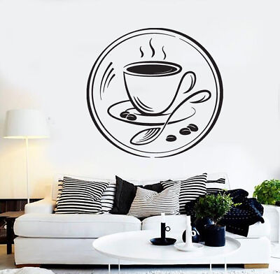 #ad Wall Stickers Coffee Couple Grain Coffee Shop Restaurant Vinyl Decal n485 $67.99