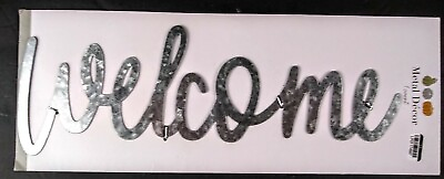 #ad Metal Decorative Wall Art Home Decorative 14 Inch Welcome Letters in Script $14.00
