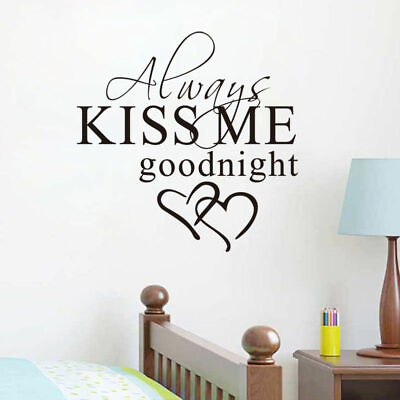 #ad Always Kiss Me Goodnight Removable Vinyl Wall Art Decal Sticker Decor black $3.99