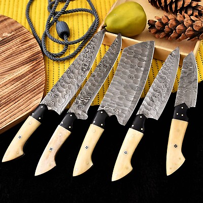 #ad #ad CUSTOM HANDMADE FORGED DAMASCUS STEEL CHEF KNIFE SET KITCHEN KNIVES CHEF SET $89.10