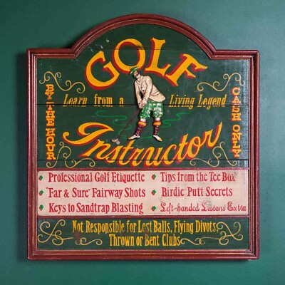 #ad Retro Golf Learn From a Living Legend Instructor Wall Hang Vintage Decor $165.00