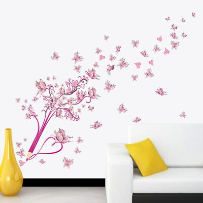 #ad #ad Pencil Butterfly Flower Wall Sticker Wall Decals for Girls Bedroom Decoration $1.89