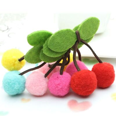 #ad 30pcs Cherry Felt Patches Colorful Furry Fabric Patches Clothing DIY Decorations $11.80
