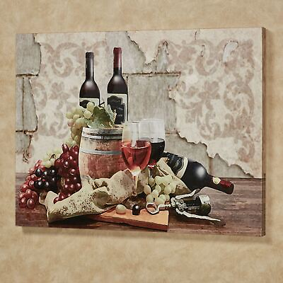 #ad Wine Gathering Canvas Wall Art Grape Kitchen Dining Room Decor $75.99