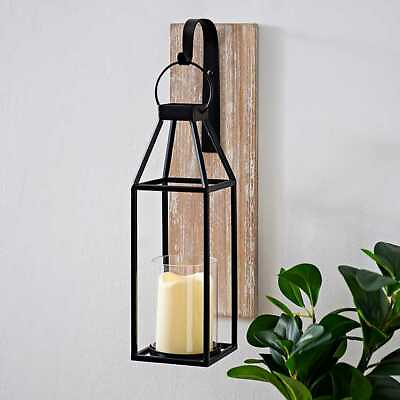 #ad Wood and Metal Hanging Lantern Sconce. Elegant Classic Farm House Decor $36.99