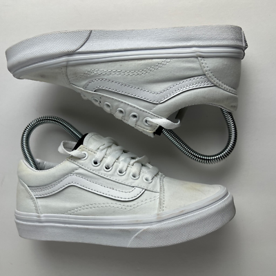 Vans Off The Wall Girls Athletic Sneakers White 500714 Lace Up Low Top Shoes 2.5 $17.99