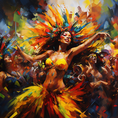 #ad Brazil carnival abstract11 24in H *24in L Wall Art Print $49.99