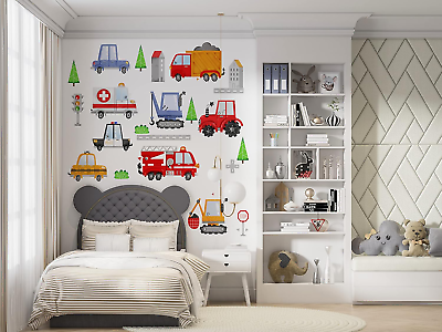 #ad #ad Large Car Wall Decals for Kids by Lipastick 132 Pcs Transports Wall Stickers P $63.99