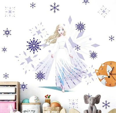 #ad Frozen Wall Decal Elsa 3D Stickers Mural Childs Room Nursery Decor Peel amp; Stick $23.74