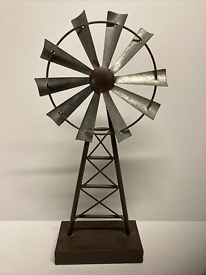 #ad #ad NEW Apropos Home Tabletop Galvanized Metal Windmill 16” Tall Farmhouse Decor $34.99