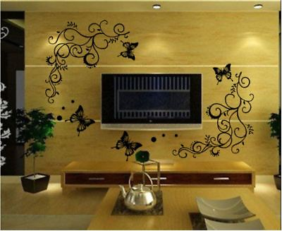 #ad #ad US STOCK Removable Wall Sticker Flower Vine Decal Mural Living Room Lobby Bedroo $7.75