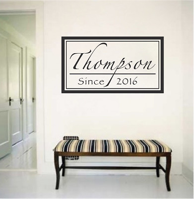 #ad Custom Family Name Year Wall Decal Personal Wallpaper Fancy Removable Vinyl b42 $42.95