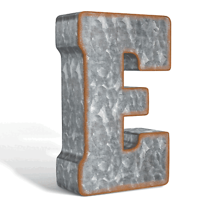 #ad Galvanized Metal Letters for Wall Decor 3D Letter E for Hanging $17.67