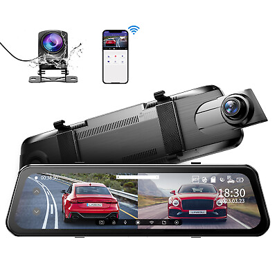 #ad LINGDU Front ＆ Rear View Mirror Camera 2.5K WiFi 10quot;Touch Screen Reverse Assist $89.99