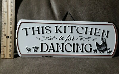 #ad #ad NEW This Kitchen is for Dancing Retro Tin Sign Distressed Kitchen Decor 9quot;x3quot; $11.50