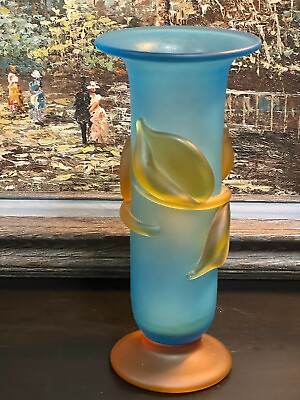 #ad FROSTED Art Glass Modern Vase $249.90
