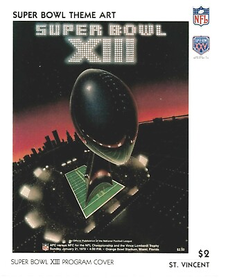 #ad St. Vincent 1991 NFL Super Bowl Series XIII Program Art Miami FL Imperf S S MNH $6.17