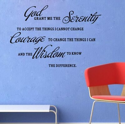 #ad GOD Grant ME The Serenity Prayer Bible Art Quote Vinyl Wall Stickers Decal Décor $19.99