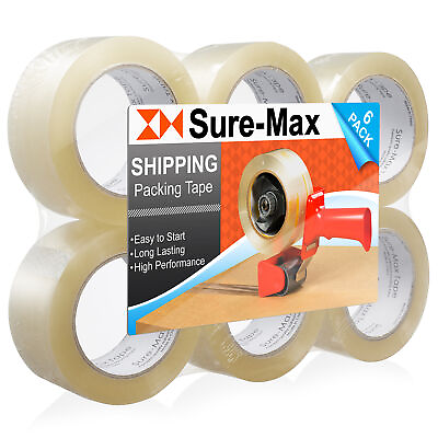 #ad 6 Rolls Carton Sealing Clear Packing Tape Box Shipping 2 mil 2quot; x 110 Yards $19.99