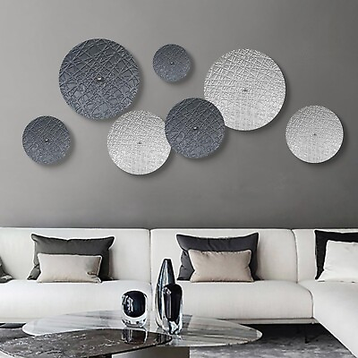 #ad #ad Silver and Grey Wall Decor for Living Room 7PCS Metal Wall Art Hanging Sculp... $102.08