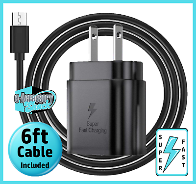 #ad 25w Type USB C Super Fast Wall Charger6FT Cable Samsung Galaxy S23 S22 S21 S20 $5.35