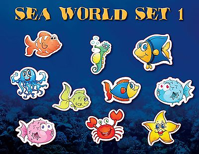 #ad Sea World Set 1 Fish Water Ocean Underwater Kids Nursery wall decor stickers $9.99