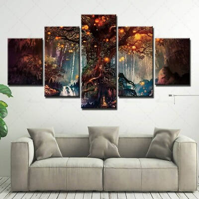 #ad Abstract Wall Art Canvas Painting Picture Home Decor Modern Magical Tree Poster AU $234.84