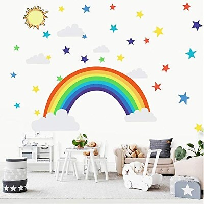 #ad #ad Rainbow Stars Wall Sticker for Kids Rooms Living Room Bedroom Decorations $168.72
