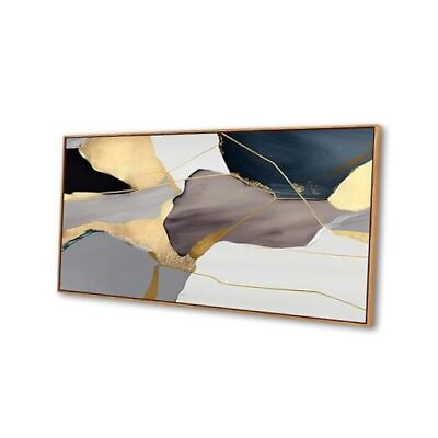#ad WKA75075 Abstract Wall Art For Living Room Large Size 30.00quot; x 60.00quot; Golden $286.25