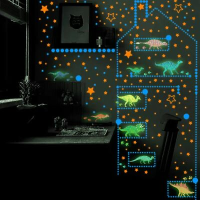 #ad Luminous Dinosaur Wall Stickers Planet Decal Glow In Dark Kids Room Decor GIft $11.99