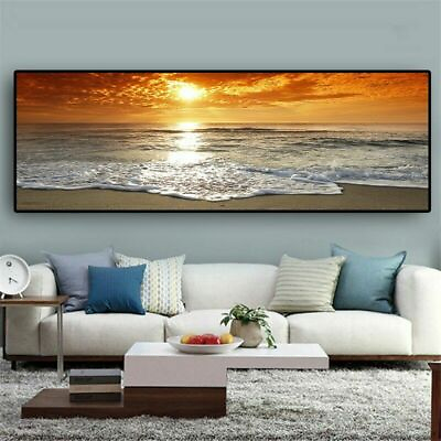 Sea Beach Landscape Posters Prints Canvas Painting Canvas Wall Art Wall Pictures $22.95